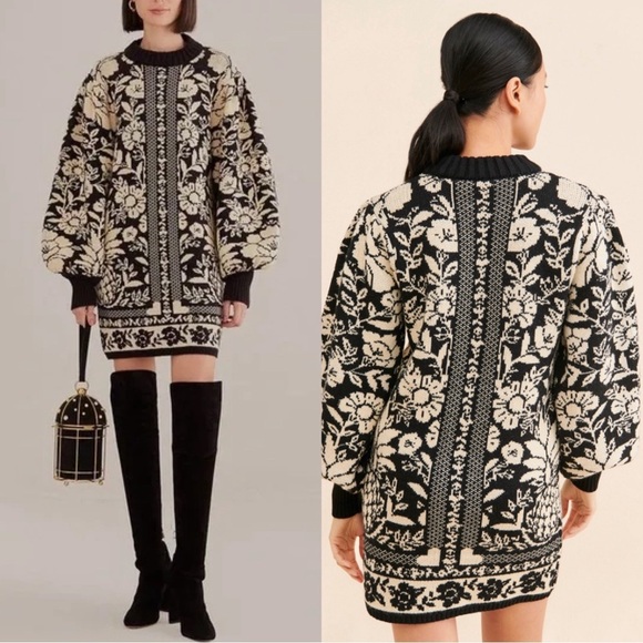 FARM Rio Dresses & Skirts - FARM RIO Pineapple Garden Mini Knit Sweater Dress